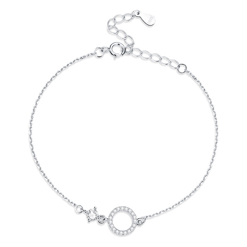 Ligot Strieborný náramok kruh so zirkónmi 47599329