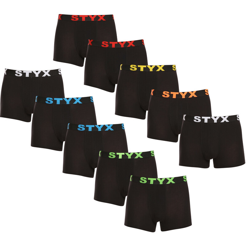 10PACK pánske boxerky Styx športová guma čierné (10G9601) 47607952