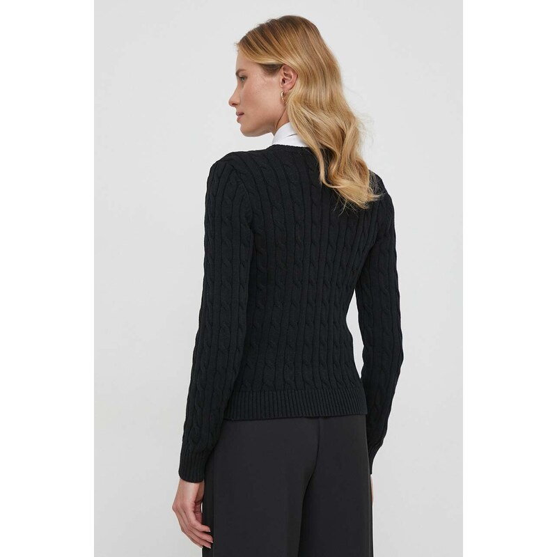 Bavlnený sveter Lauren Ralph Lauren čierna farba,200932225