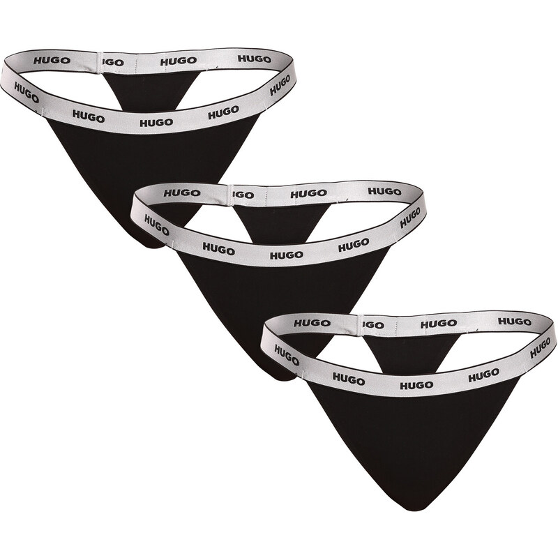 3PACK dámske tangá HUGO čierná (50502802 001) 47607892