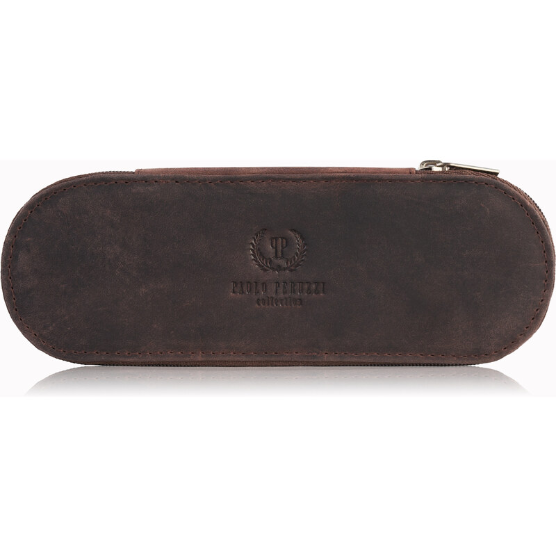 PAOLO PERUZZI Dámske kožené puzdro na okuliare T-82-HBR | hnedá T-82 47610534