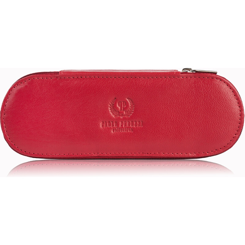 PAOLO PERUZZI Dámske kožené puzdro na okuliare T-82-RD | červená T-82 47610536