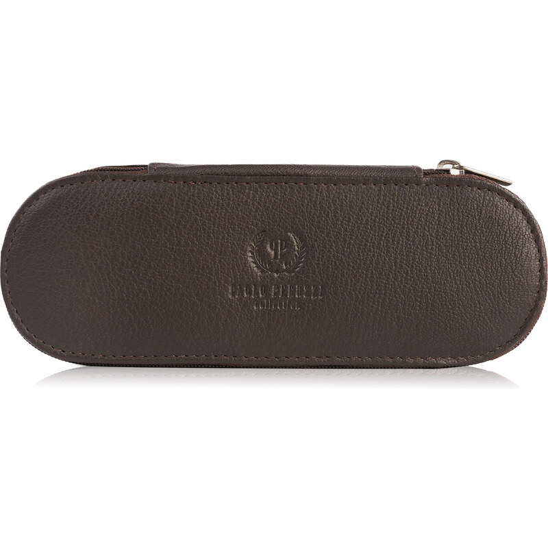 PAOLO PERUZZI Dámske kožené puzdro na okuliare T-82-BR | hnedá T-82-BR 47610538