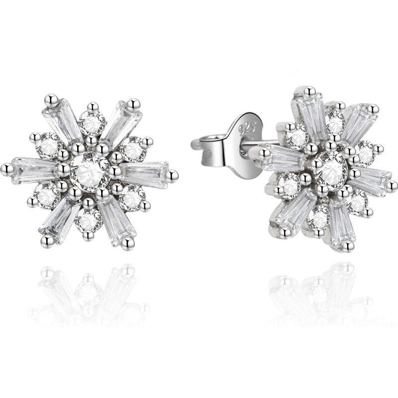 Beneto Dizajnové strieborné náušnice so zirkónmi AGUP2726 66586330