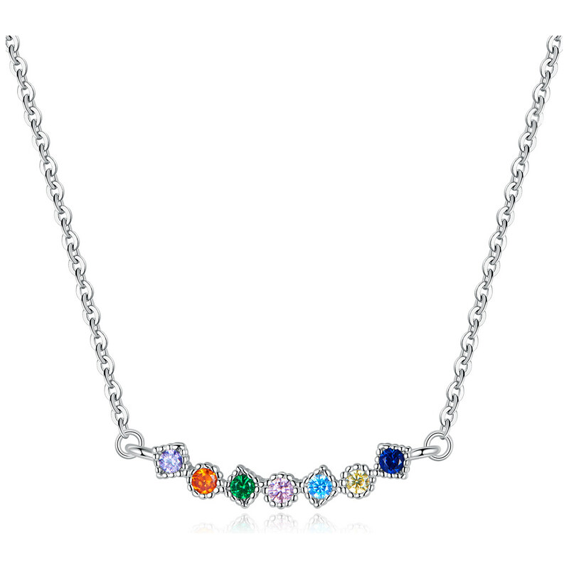 Ligot Strieborný farebný zirkónový náhrdelník 47631402