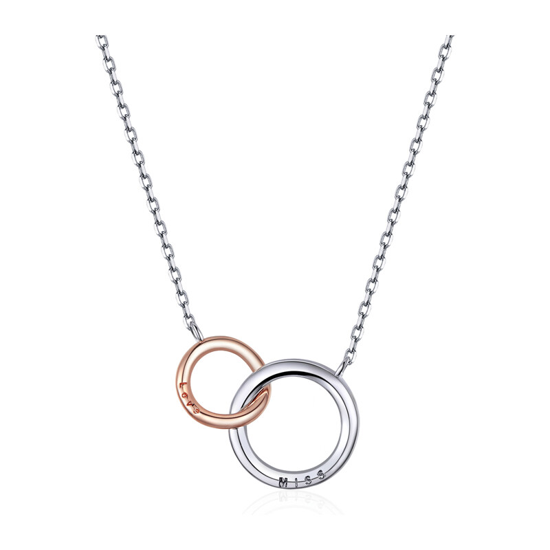 Ligot Strieborný náhrdelník spojené kruhy 47631416