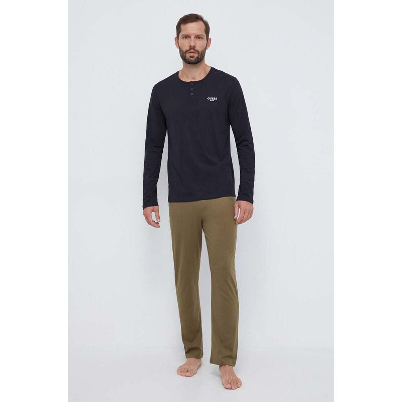 Pánske pyžamo U3BX00KBZG0 F817 khaki/čierne - Guess 49785583
