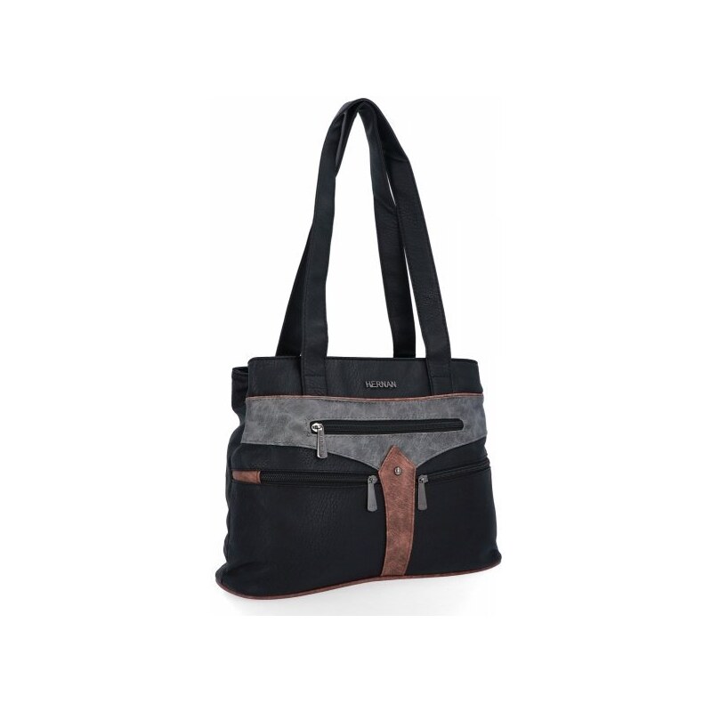 Dámská kabelka shopper bag Hernan čierna 8006-1 65176834