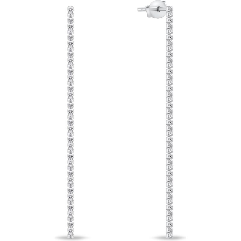 Brilio Silver Dlhé trblietavé strieborné náušnice EA994W 66595162