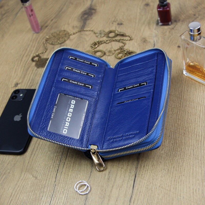 Dámska kožená púzdrová peňaženka modrá - Gregorio Luziana modrá