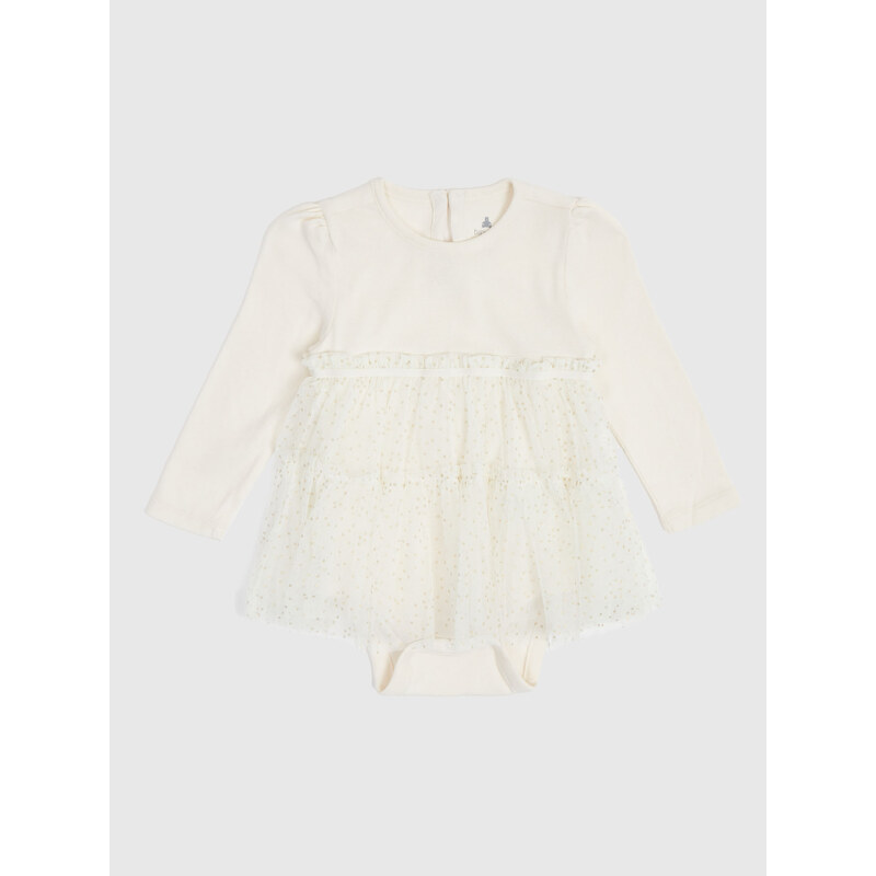 Krémové dievčenské body so sukničkou GAP 50676004
