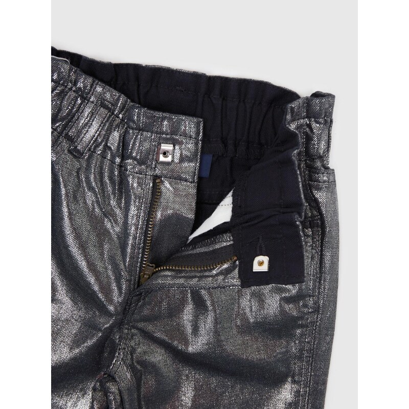 E-shop Šedé dievčenské metalické mom fit rifle GAP