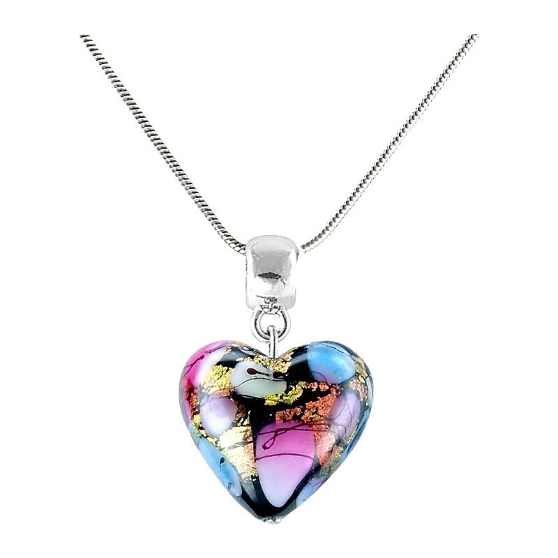 Lampglas Neprehliadnuteľný náhrdelník Crazy Love s 24-karátovým zlatom 66584406