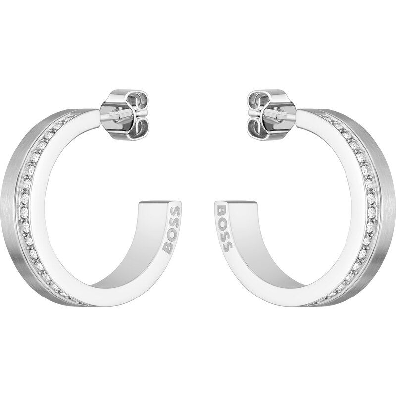 Hugo Boss Slušivé oceľové kruhové náušnice 1580526 66595260