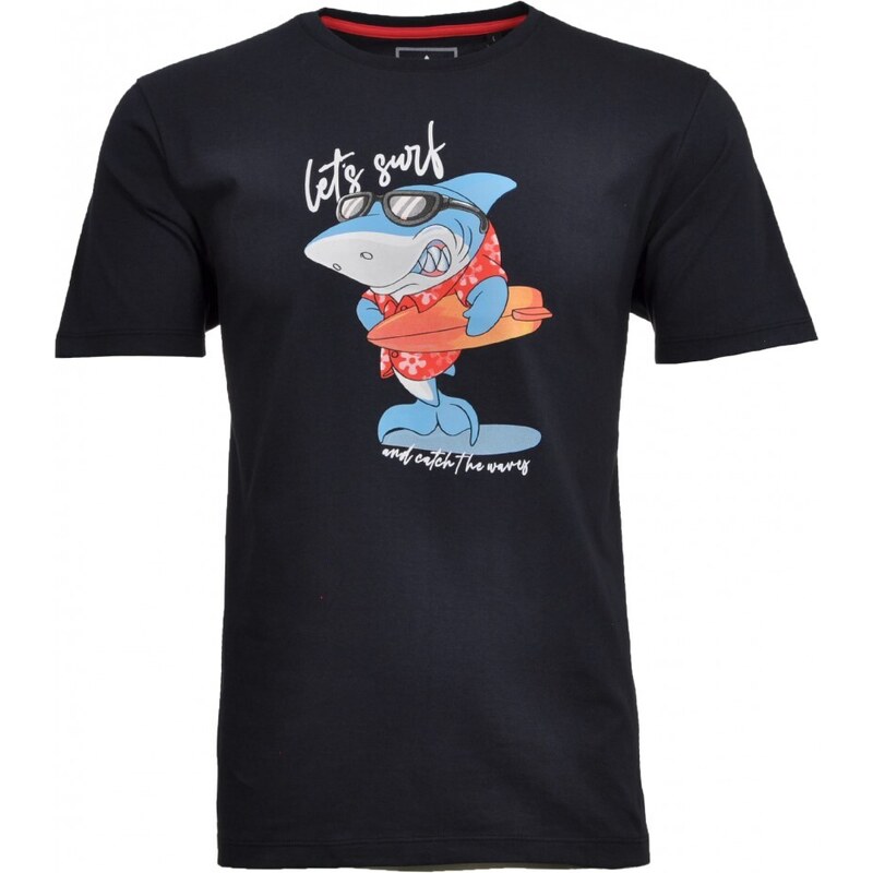 Pánske modré tričko so žralokom RAGMAN 47634987