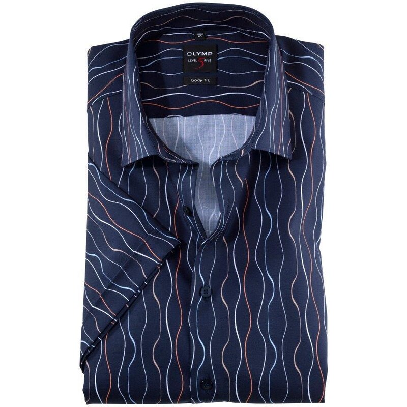 Pánska košeľa krátky rukáv OLYMP moder fit 47634969