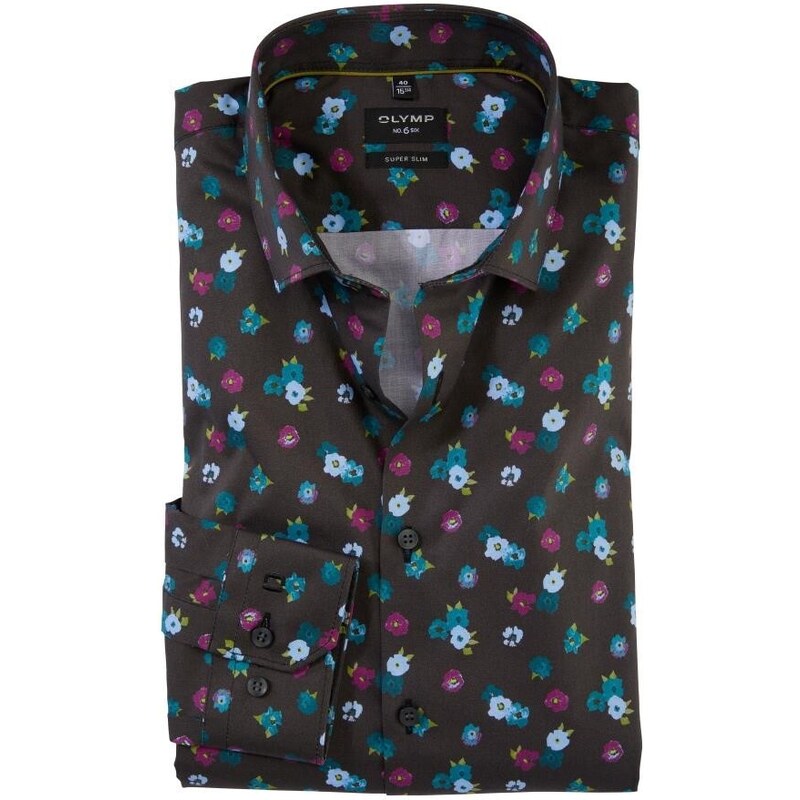 Pánska kvietkovaná košeľa OLYMP super slim 47635055