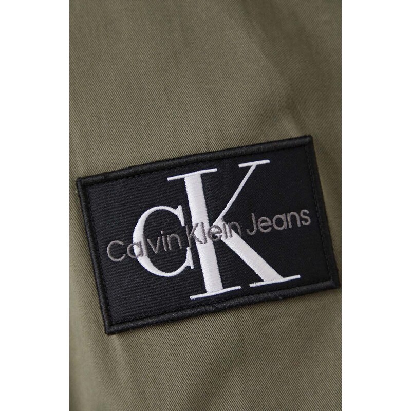 Košeľa Calvin Klein Jeans pánska,šedá farba,voľný strih,s klasickým golierom,J30J323255