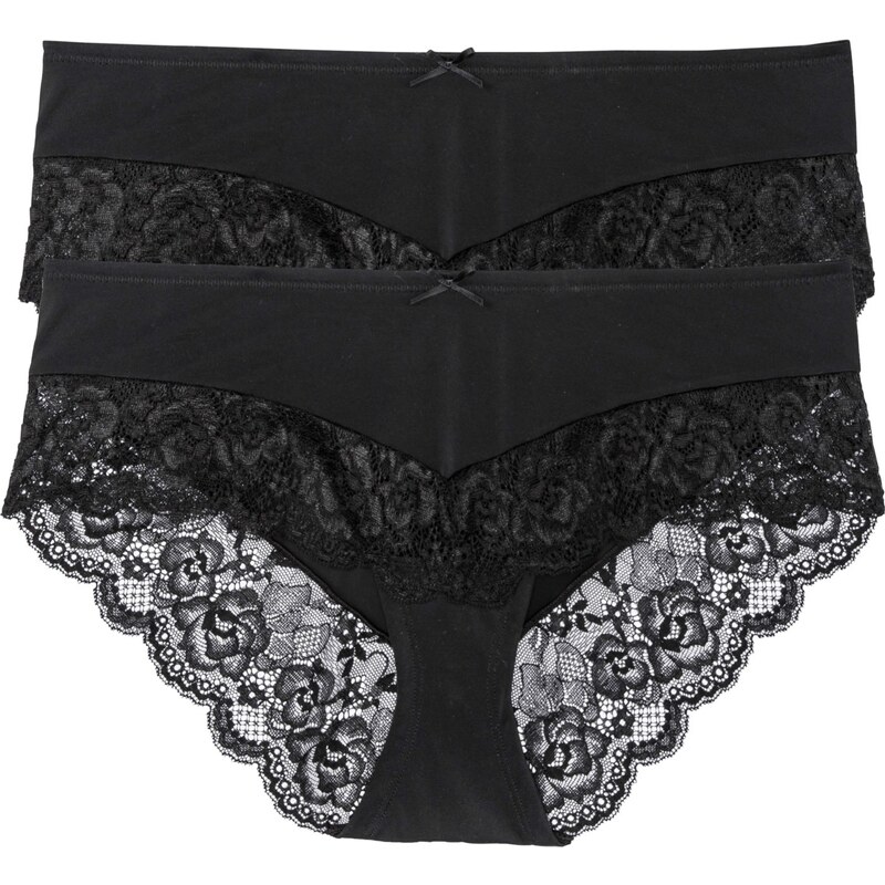 bonprix Nohavičky panty (2 ks), farba čierna 44789249