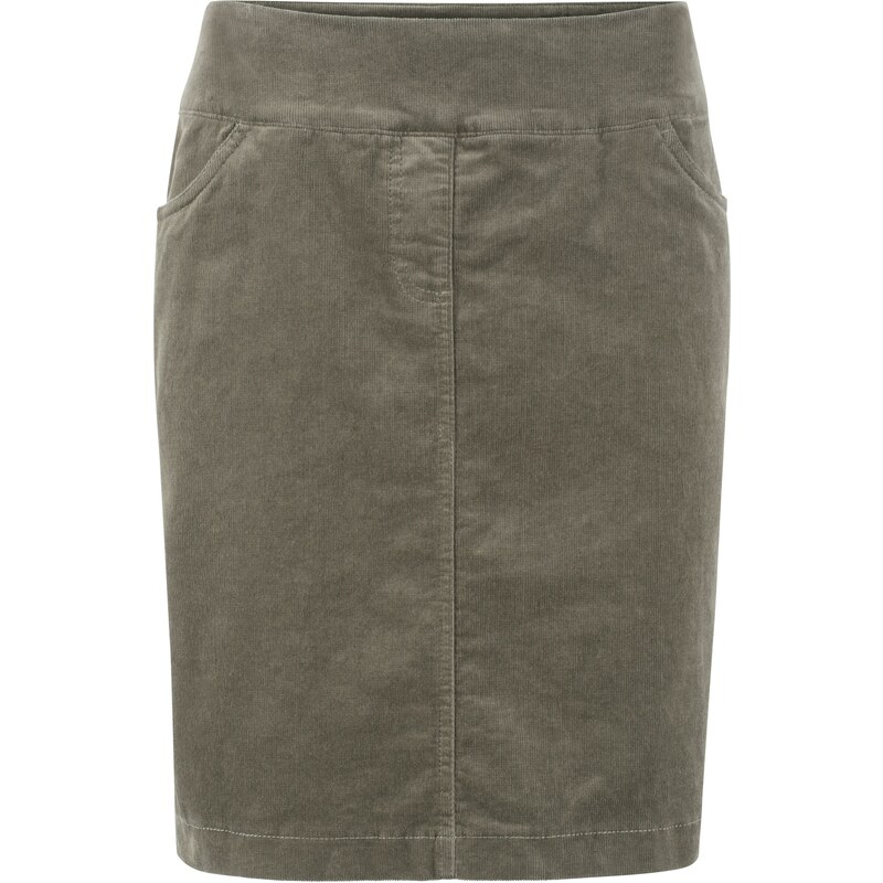 bonprix Strečová kordová sukňa s pohodlným pásom, farba zelená 19123381