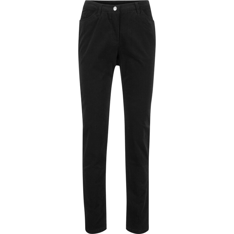 bonprix Strečové kordové nohavice, slim fit, farba čierna 44789281