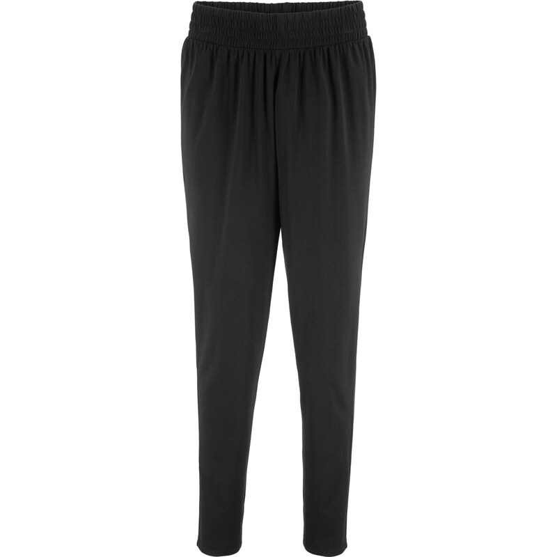 bonprix Džersejové nohavice z bavlneného mixu, farba čierna 44732148