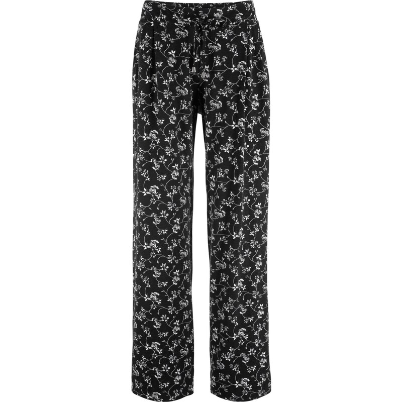 bonprix Palazzo nohavice z viskózového mixu, farba čierna 44732193