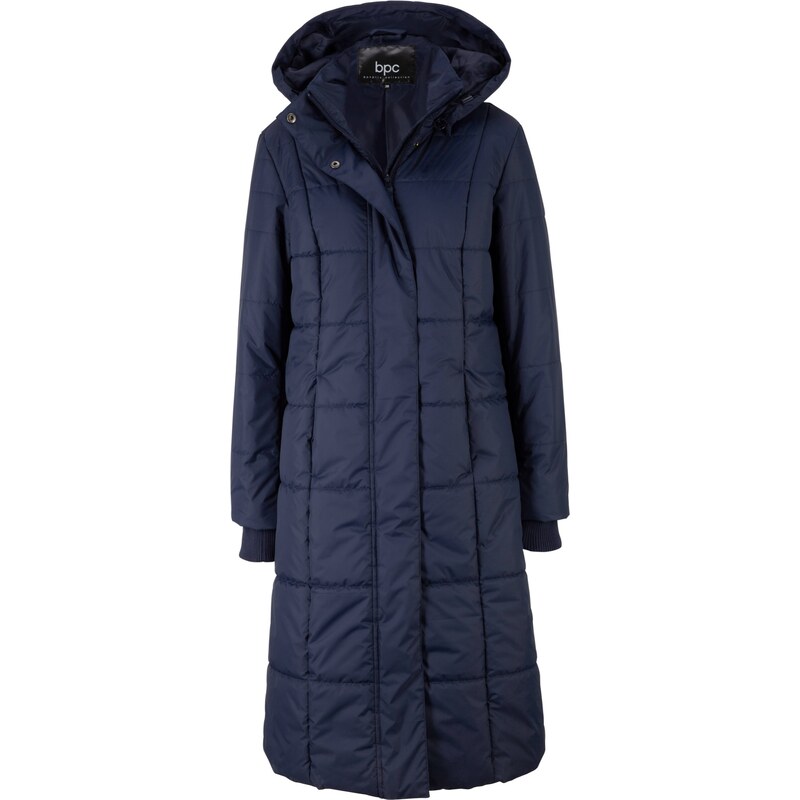bonprix Prešívaný kabát s odnímateľnou kapucňou, farba modrá 44732549