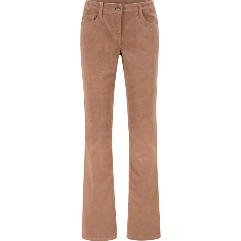 bonprix Strečové kordové nohavice, rozšírené, farba hnedá 44732551