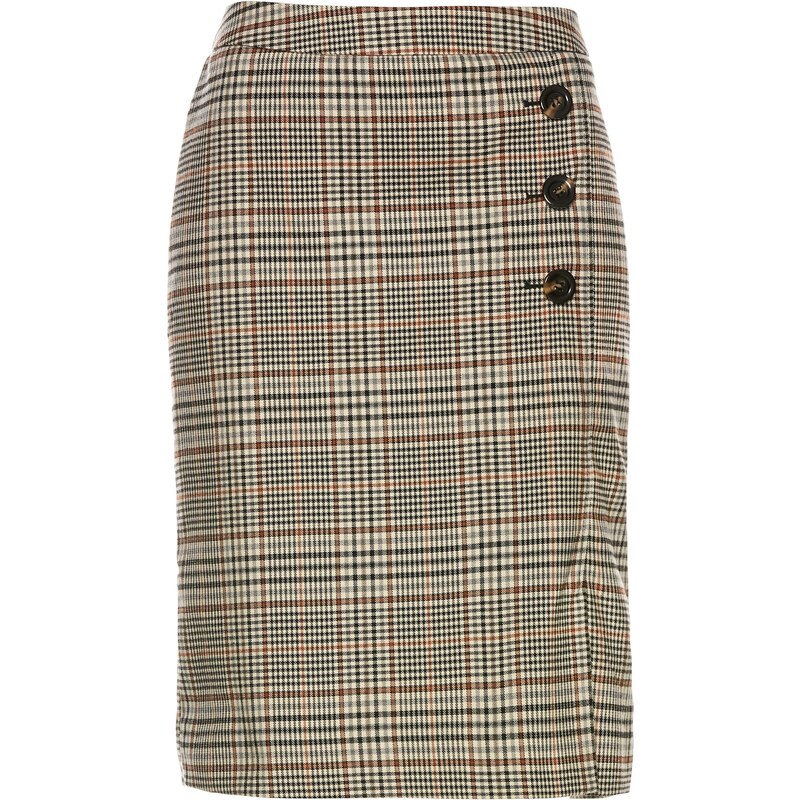 bonprix Ceruzková sukňa s gombičkami, farba hnedá 45867783