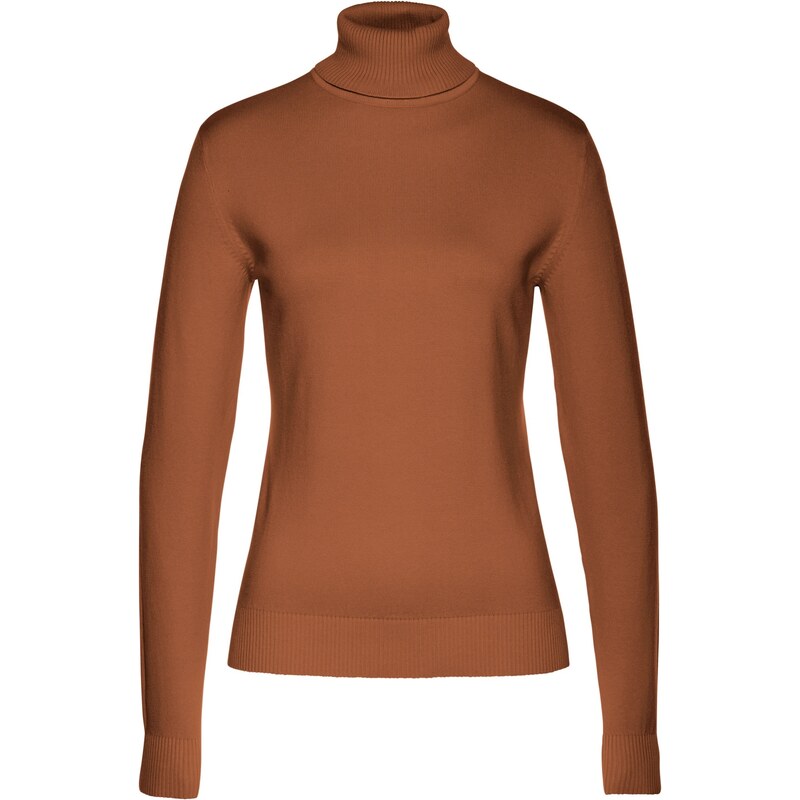 bonprix Rolákový pulóver, farba hnedá 44732627