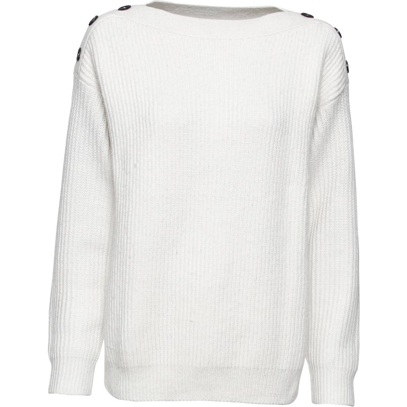 bonprix Pulóver s gombíkmi, oversized, farba biela 45254974