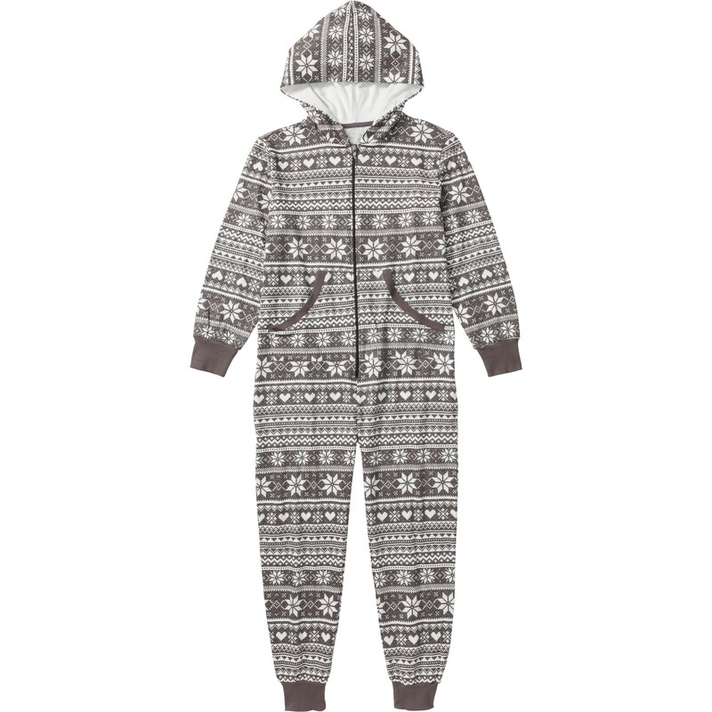 bonprix Pyžamový overal, farba šedá 44732684