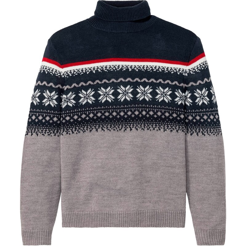 bonprix Rolák s nórskym vzorom, farba šedá 46496909