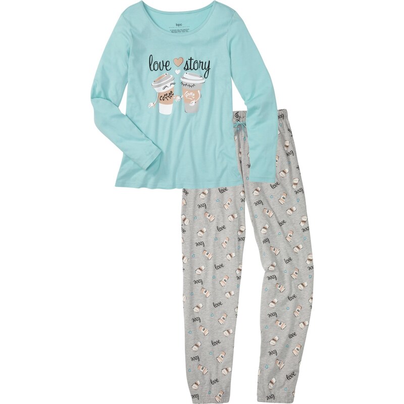 bonprix Pyžamo s bio bavlnou, farba modrá 45522551