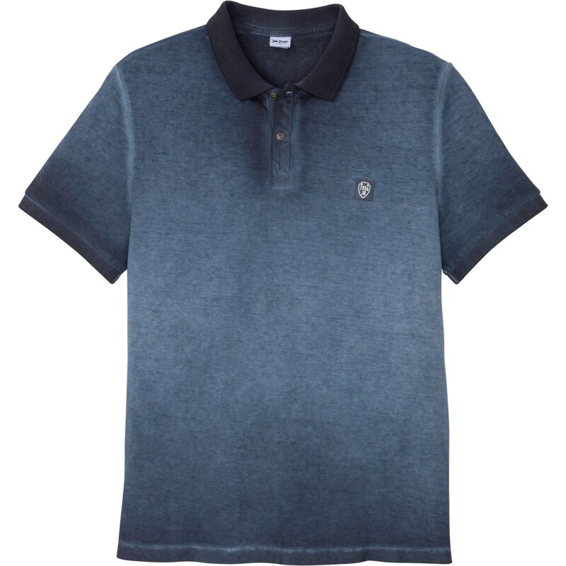 bonprix Polo tričko piké, vypraný vzhľad, krátke rukávy, farba modrá 44732972