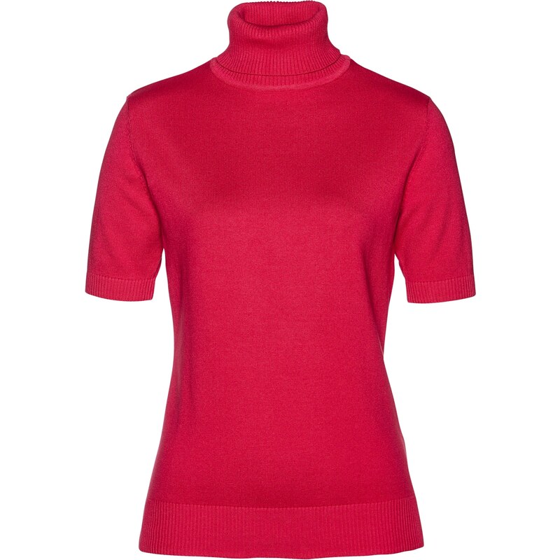 bonprix Rolák s krátkym rukávom, farba červená 44790200