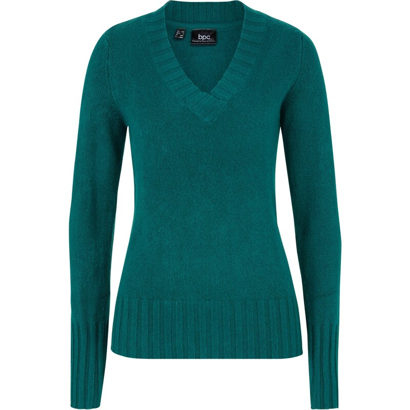 bonprix Pulóver s V-výstrihom, farba zelená 44734149