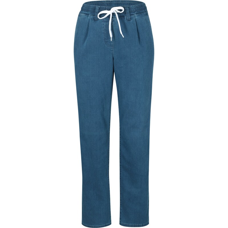 bonprix Termo džínsy s pohodlným pásom, farba modrá, rozm. 38