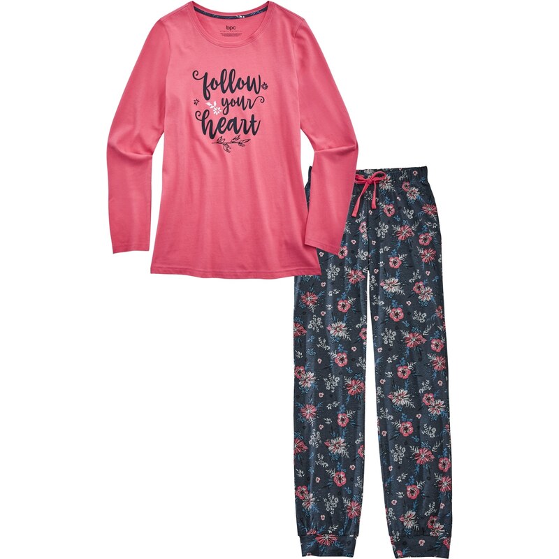 bonprix Pyžamo z čistej bio bavlny, farba ružová 46158308