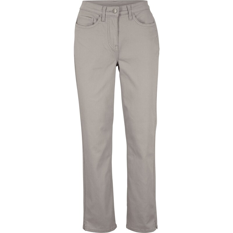 bonprix Rovné džínsy, stredná výška pásu, strečové, farba šedá 44734699