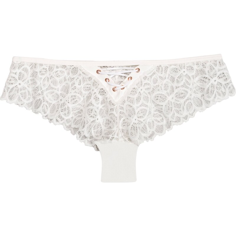 bonprix Brazílske nohavičky z jemnej čipky, farba biela 44790714