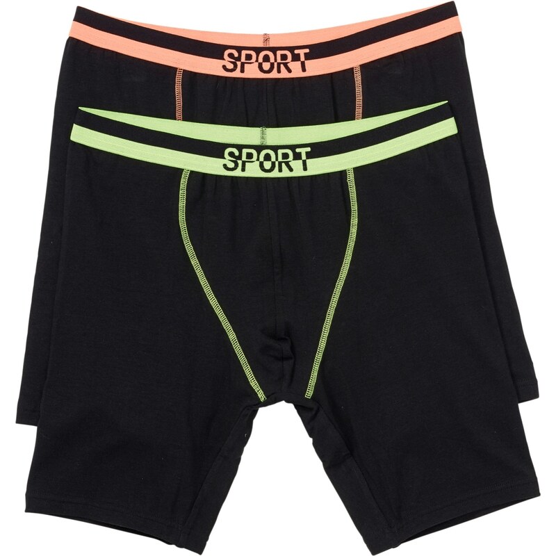 bonprix Dlhé boxerky, priliehavé s bavlnou (2 ks), farba čierna 44740888