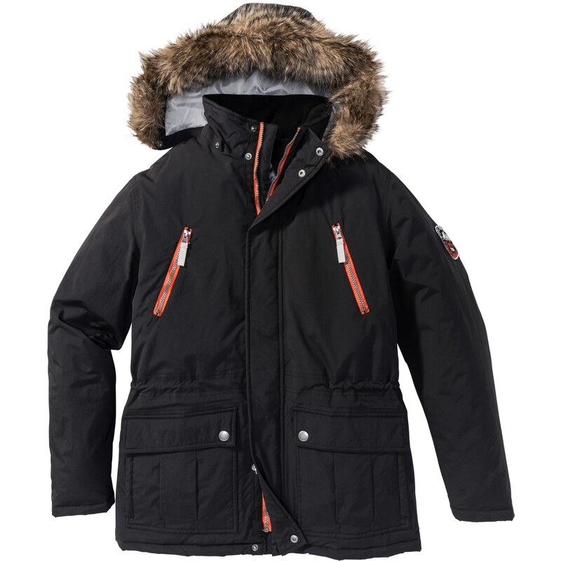 bonprix Zimná bunda s kapucňou, odpudzujúca vodu, farba čierna 44741149