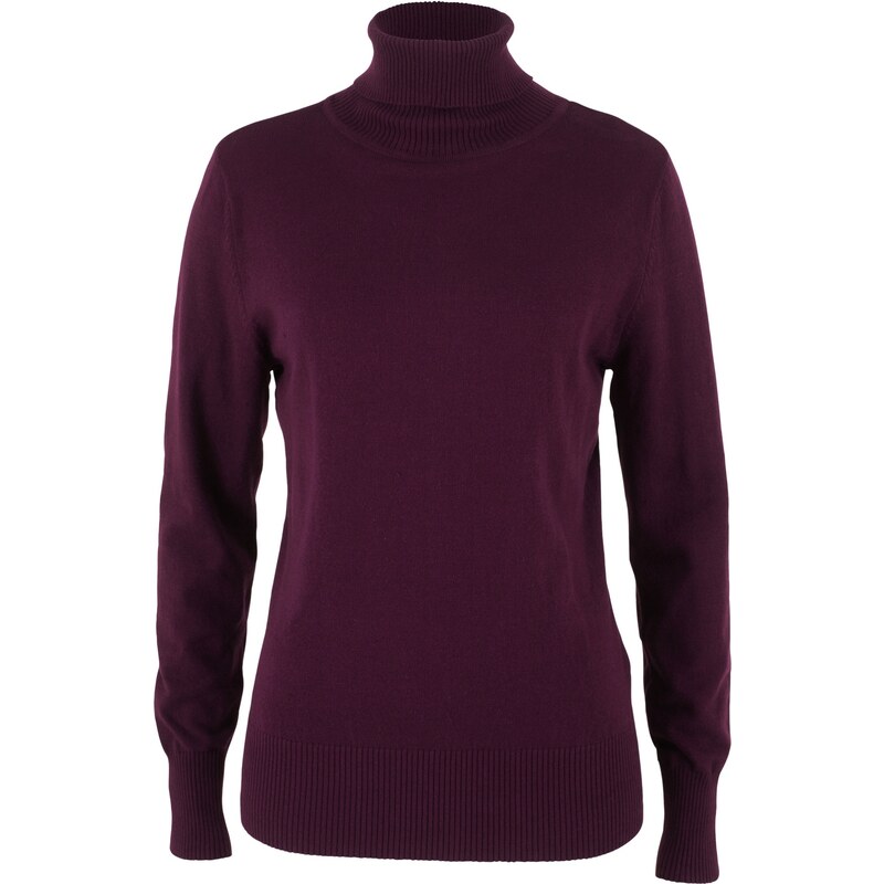 bonprix Rolák, jemne pletený, farba fialová 44742103