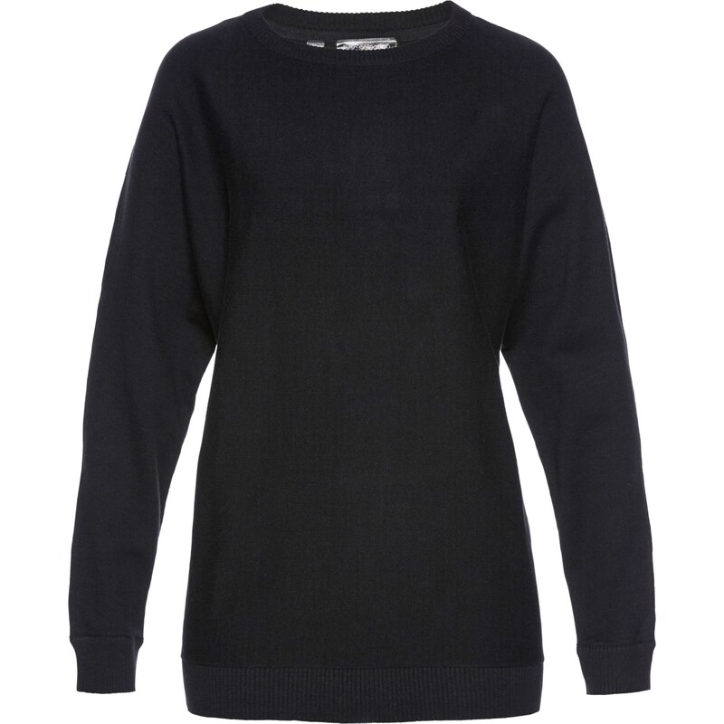 bonprix Pulóver s netopierími rukávmi, farba čierna 44799273