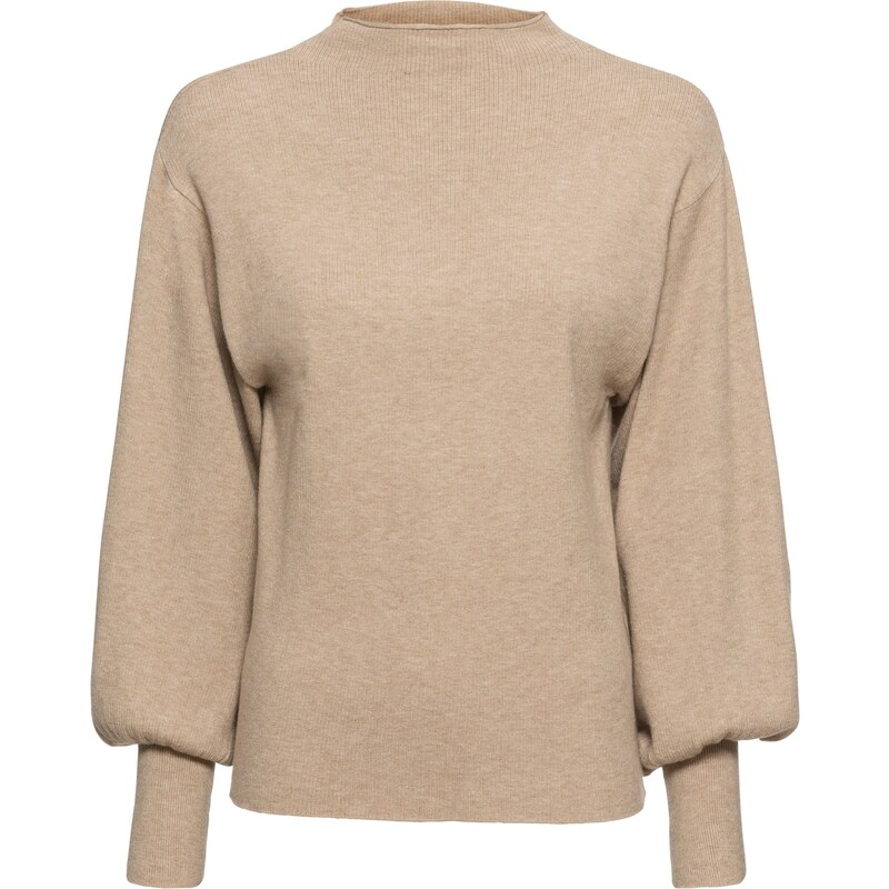 bonprix Oversize pulóver z viskózového mixu, farba béžová 19139484