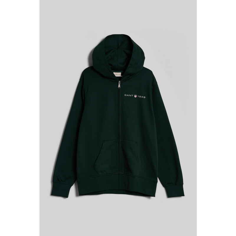 MIKINA GANT PRINTED GRAPHIC FULL ZIP HOODIE TARTAN GREEN 47679038