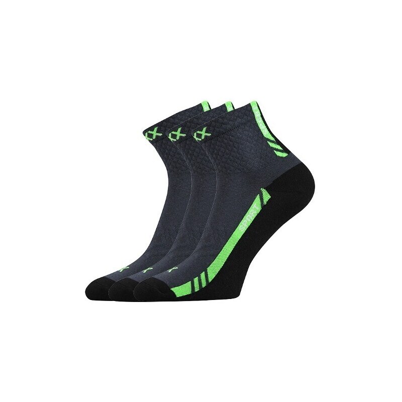 PIUS slabé športové ponožky VoXX Tm. sivá 39-42 3 páry 52601234