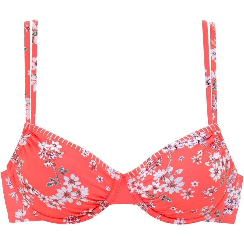 SUNSEEKER Bikinový top Ditsy petrolejová / koralová / ružová / biela 66857665